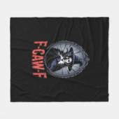 F-Caw-F Crow Funny Gothic Moon Bird Halloween Crea Fleece Deken (Voorkant (Horizontaal))