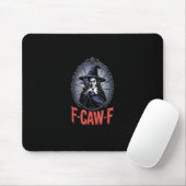 F-Caw-F Crow Funny Gothic Moon Bird Halloween Crea Muismat (Met muis)