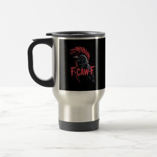 F-Caw-F Crow Funny Gothic Moon Bird Halloween Retr Reisbeker (Links)