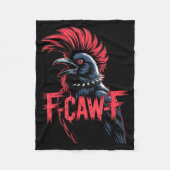 F-caw-f Crow Funny Gothic Moon Black Bird Hallowee Fleece Deken (Voorkant)