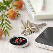 F-Caw-F Crow Funny Gothic Raven Humor Style Sleutelhanger (Zijkant)