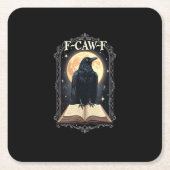 F-Caw-F Crow Funny Halloween Raven Moon Kartonnen Onderzetters (Voorkant)