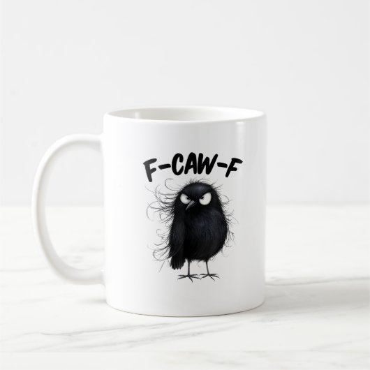 F-Caw-F Crow Funny Raven Bird Lovers Creative Styl Koffiemok (Links)