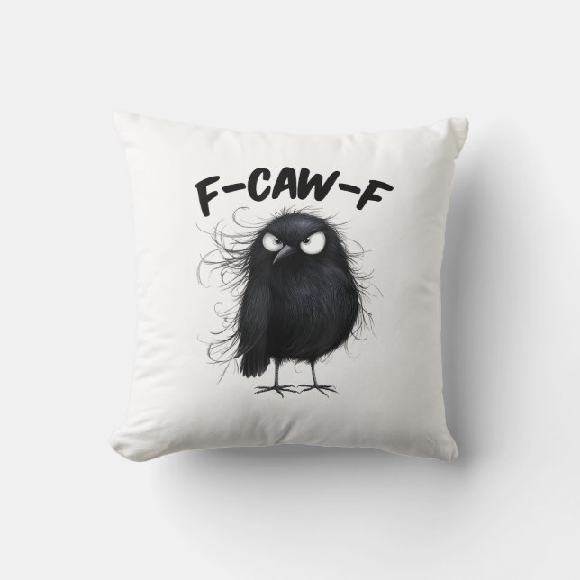 F-Caw-F Crow Funny Raven Bird Lovers Creative Styl Kussen (Voorkant)