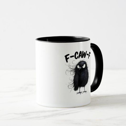 F-Caw-F Crow Funny Raven Bird Lovers Creative Styl Mok (Voorkant rechts)