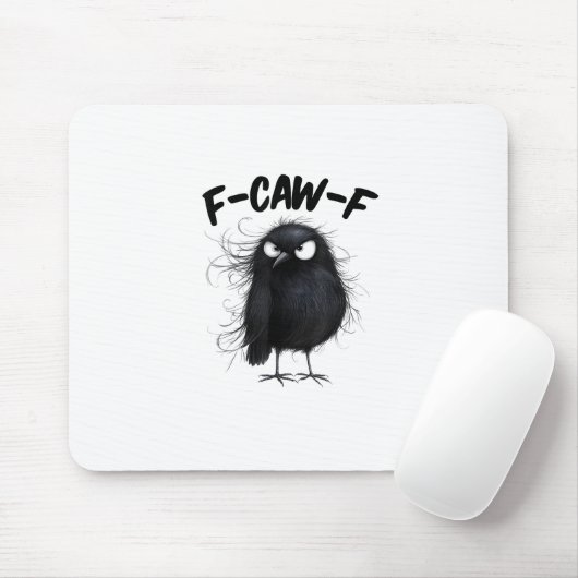 F-Caw-F Crow Funny Raven Bird Lovers Creative Styl Muismat (Met muis)