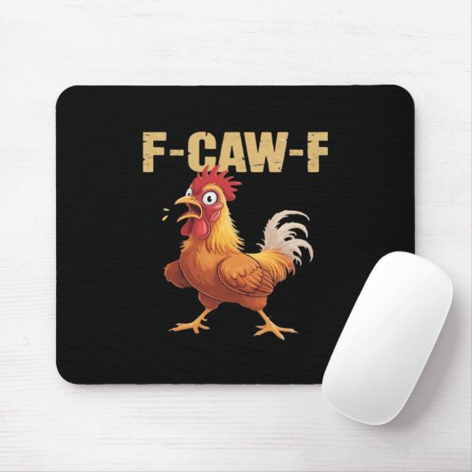 F-Caw-F Crow Gothic Funny Humor Muismat (Met muis)