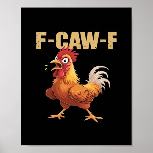 F-Caw-F Crow Gothic Funny Humor Poster (Voorkant)