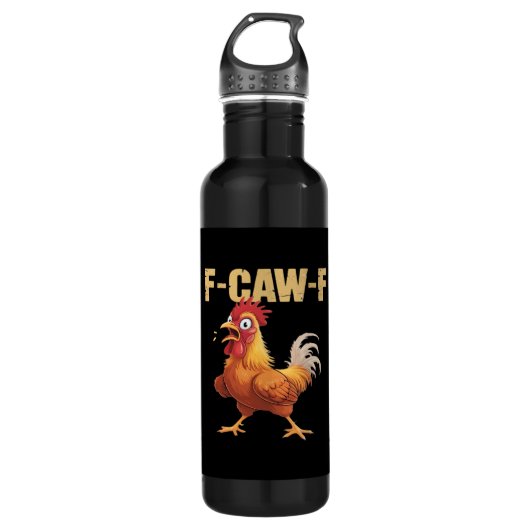 F-Caw-F Crow Gothic Funny Humor Waterfles (Voorkant)