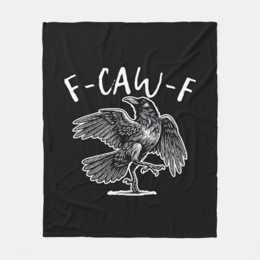 F-Caw-F Crow Gothic Humor Funny Fleece Deken (Voorkant)
