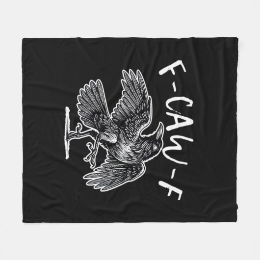 F-Caw-F Crow Gothic Humor Funny Fleece Deken (Voorkant (Horizontaal))
