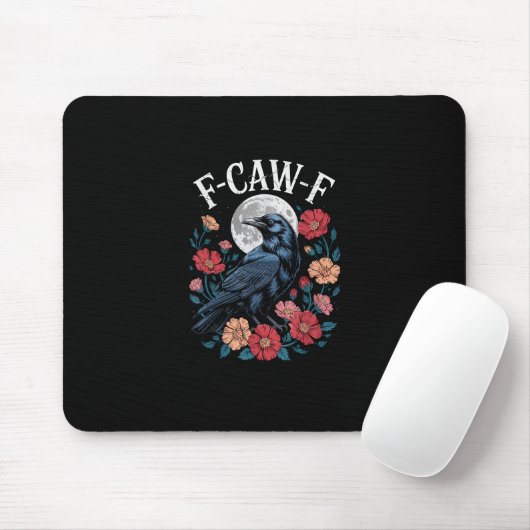 F-Caw-F Crow Gothic Raven Caw Caw For Halloween Muismat (Met muis)