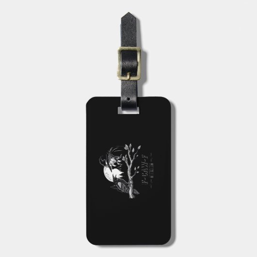 F-Caw-F Crow Halloween Witch F-Caw-F Bagagelabel (Voorkant verticaal)