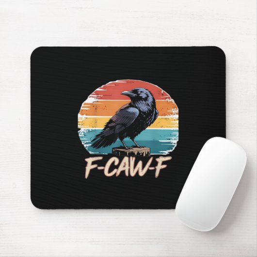 F-Caw-F Crow Humor Funny Gothic Retro Classic Muismat (Met muis)
