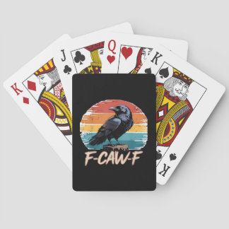 F-Caw-F Crow Humor Funny Gothic Retro Classic Pokerkaarten