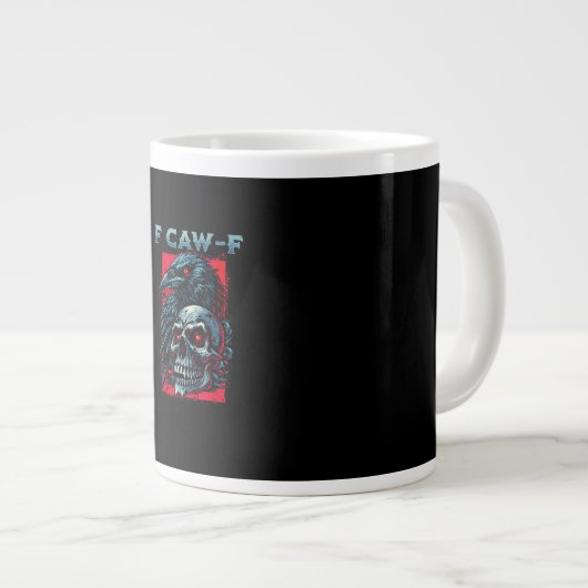 F-Caw-F Crow Humorous Graphic Grote Koffiekop (Voorkant rechts)