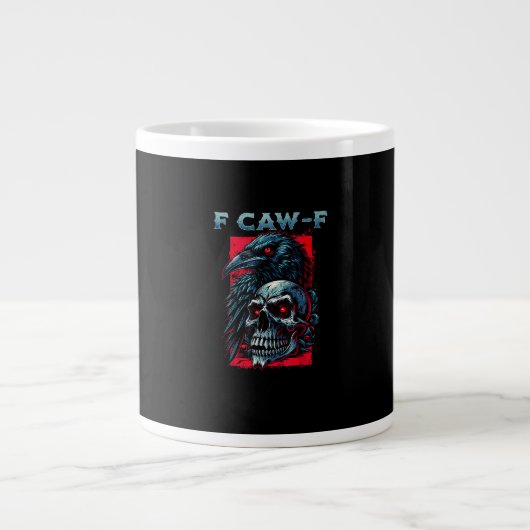 F-Caw-F Crow Humorous Graphic Grote Koffiekop (Voorkant)