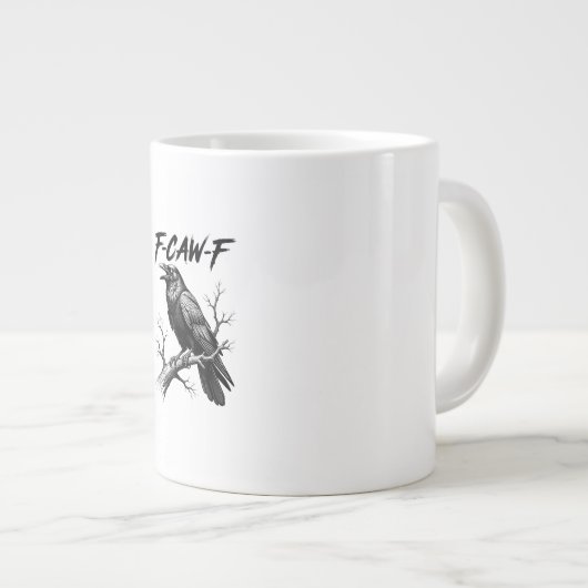 F Caw F Crow Lover Raven Meme Classic Style Grote Koffiekop (Voorkant rechts)