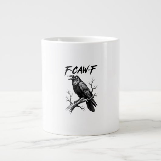 F Caw F Crow Lover Raven Meme Classic Style Grote Koffiekop (Voorkant)