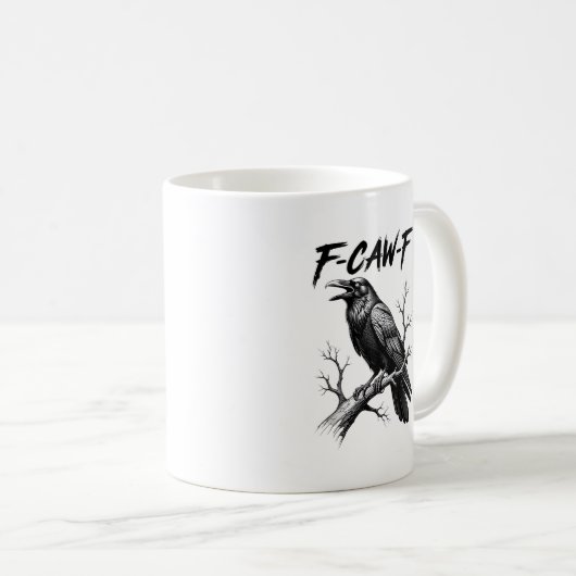 F Caw F Crow Lover Raven Meme Classic Style Koffiemok (Voorkant rechts)