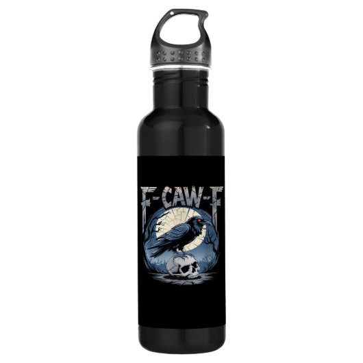 F-Caw-F Crow Moonlit Raven Classic Waterfles (Voorkant)