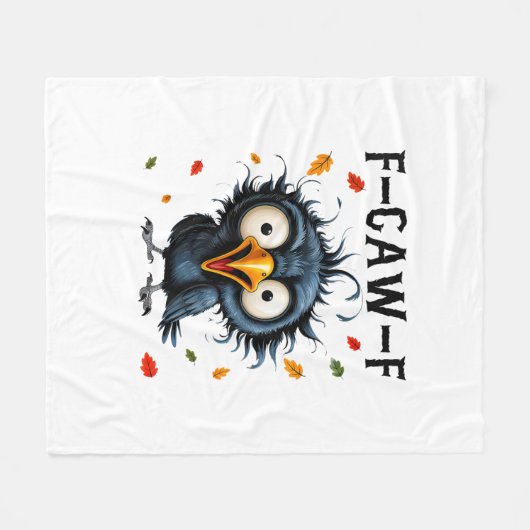 F-Caw-F Crow Pun Funny Bird Cawing Grunge Hallowee Fleece Deken (Voorkant (Horizontaal))