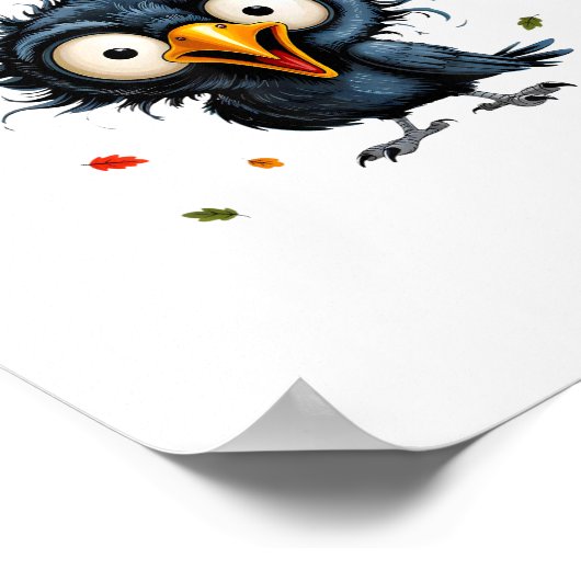 F-Caw-F Crow Pun Funny Bird Cawing Grunge Hallowee Poster (Hoek)