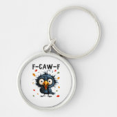 F-Caw-F Crow Pun Funny Bird Cawing Grunge Hallowee Sleutelhanger (Voorkant)