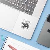 F-Caw-F Crow Pun Funny Bird Cawing Grunge Retro Cl Sticker (Laptop met iPhone)