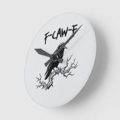 f-caw-f crow raven pun ronde klok (Hoek)