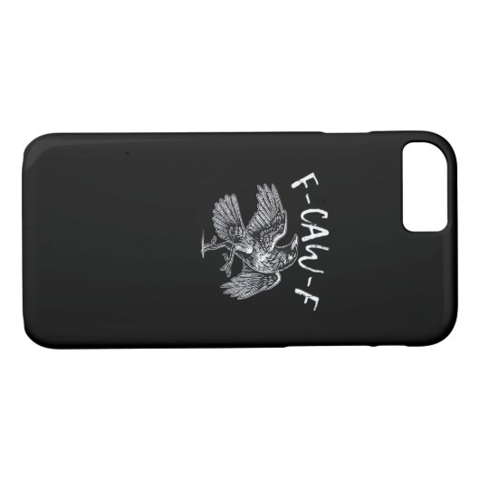 F-Caw-F Crow Retro Classic Case-Mate iPhone Case (Achterkant (Horizontaal))