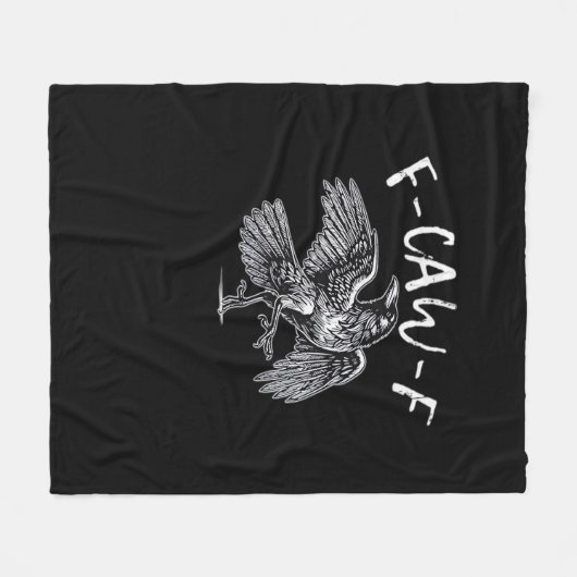 F-Caw-F Crow Retro Classic Fleece Deken (Voorkant (Horizontaal))