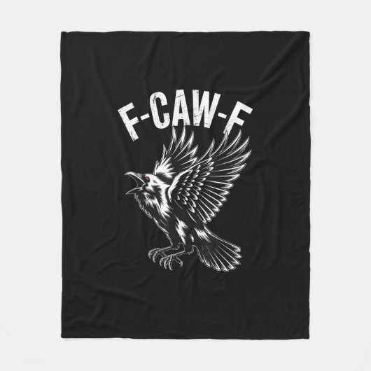 F-Caw-F Crow Retro Classic Fleece Deken (Voorkant)
