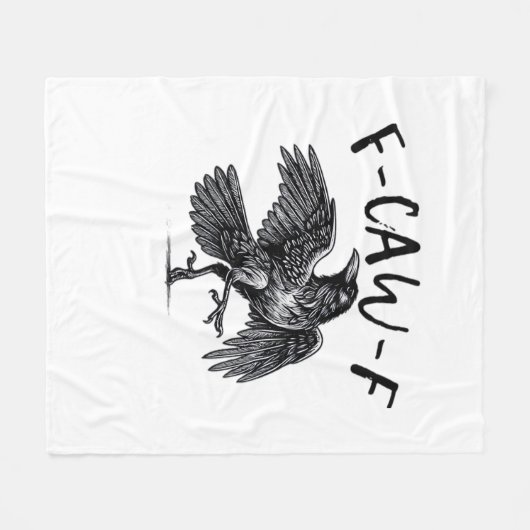 F Caw F Crow Retro Classic Style Fleece Deken (Voorkant (Horizontaal))