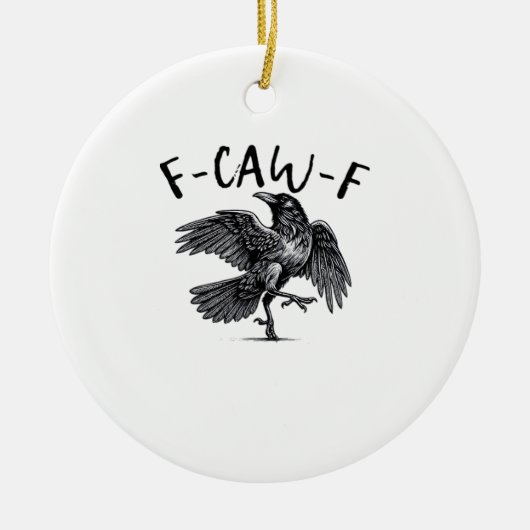 F Caw F Crow Retro Classic Style Keramisch Ornament (Voorkant)