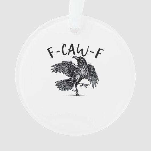 F Caw F Crow Retro Classic Style Ornament (voorkant)