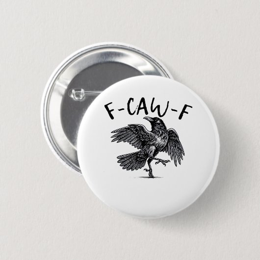 F Caw F Crow Retro Classic Style Ronde Button 5,7 Cm (Voorkant /achterkant)