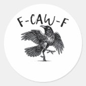 F Caw F Crow Retro Classic Style Ronde Sticker (Voorkant)
