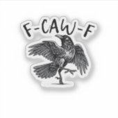 F Caw F Crow Retro Classic Style Sticker (Voorkant)