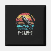 F-Caw-F Crow Retro Sunset Pun Funny Bird Cawing Gr Magneet (Voorkant)