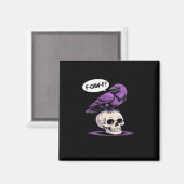 F-Caw-F Crow Skull Halloween Humor Graphic Design  Magneet (Voorkant / Achterkant)