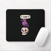 F-Caw-F Crow Skull Halloween Humor Graphic Design Muismat (Met muis)