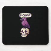 F-Caw-F Crow Skull Halloween Humor Graphic Design Muismat (Voorkant)