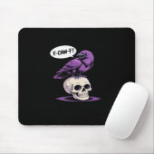 F-Caw-F Crow Skull Halloween Humor Graphic Design  Muismat (Met muis)