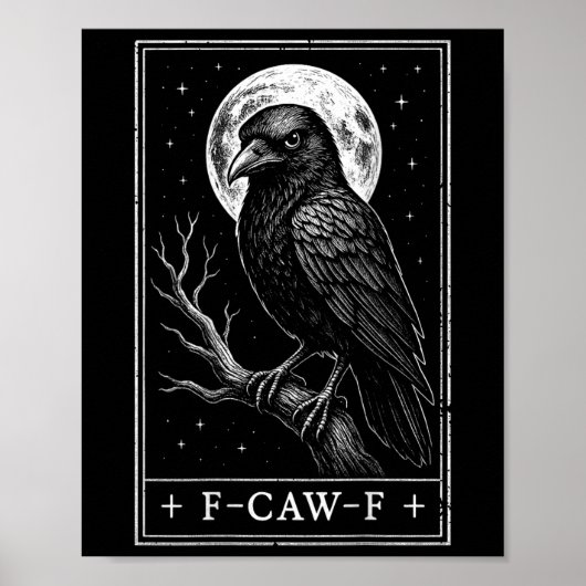 F-CAW-F Crow Tarot Kaart Funny Halloween op Poster (Voorkant)