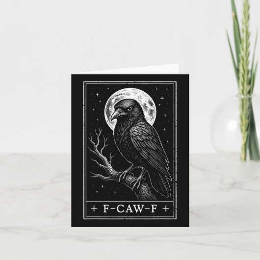 F-caw-f Crow Tarot Kaart Grappig Gotisch Halloween (Voorkant)