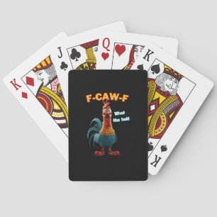 F-Caw-F De Grappige Kip Humor F-Caw-F Haan Pokerkaarten