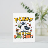 F-CAW-F Dit is een grappig boekenblad Spooky Briefkaart (Staand voorkant)