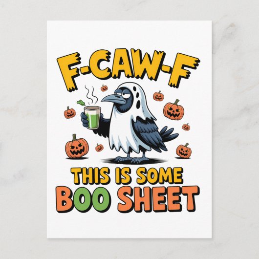 F-CAW-F Dit is een grappig boekenblad Spooky Briefkaart (Voorkant)