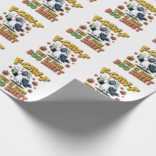 F-CAW-F Dit is een grappig boekenblad Spooky Cadeaupapier